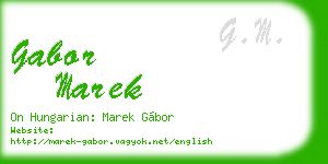 gabor marek business card